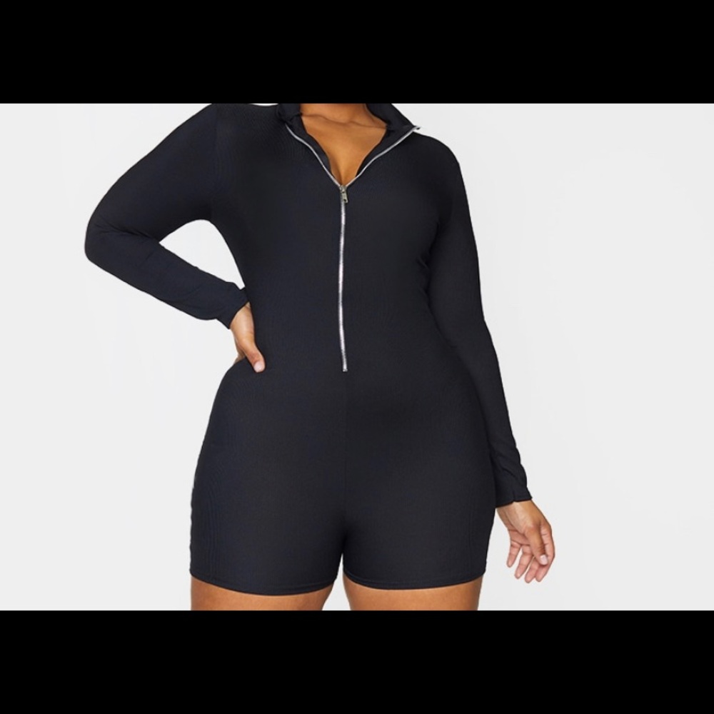 Ribbed Detail Unitard